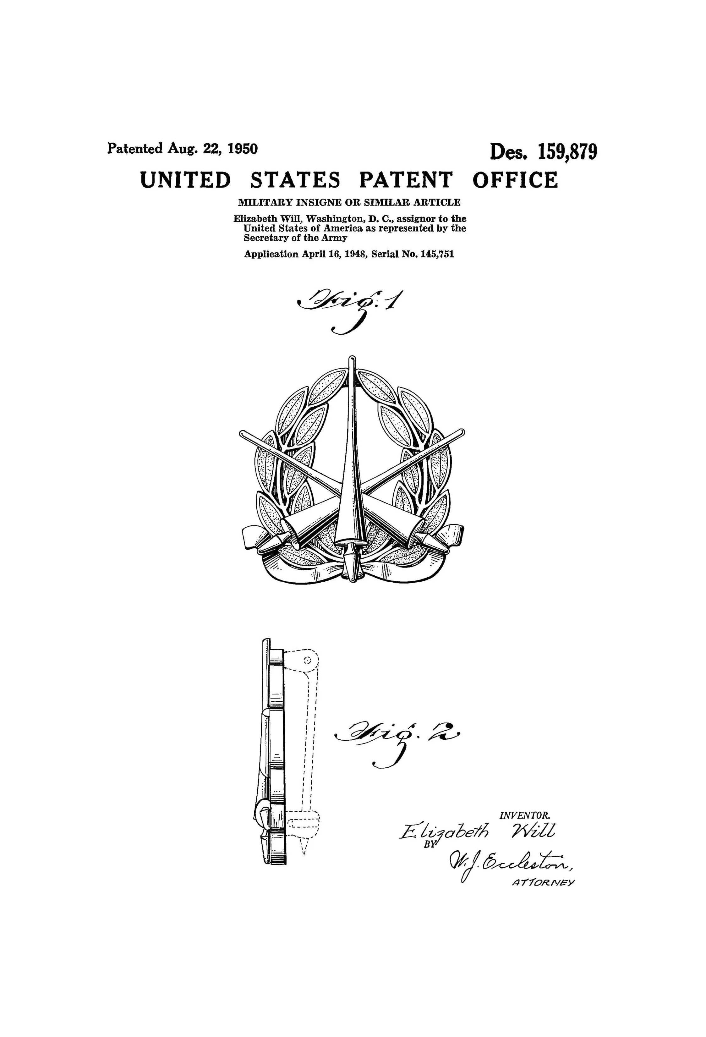 Army Insigne Patent - Patent Print, Wall Decor, Military Decor, Military Insigne, Army Gift, Military Gift, Military Medal