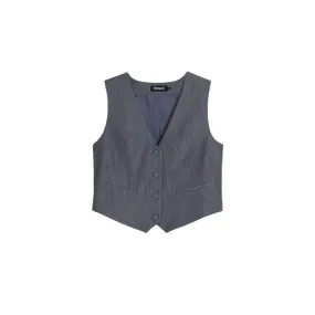 Desigual Gray Polyester Vest