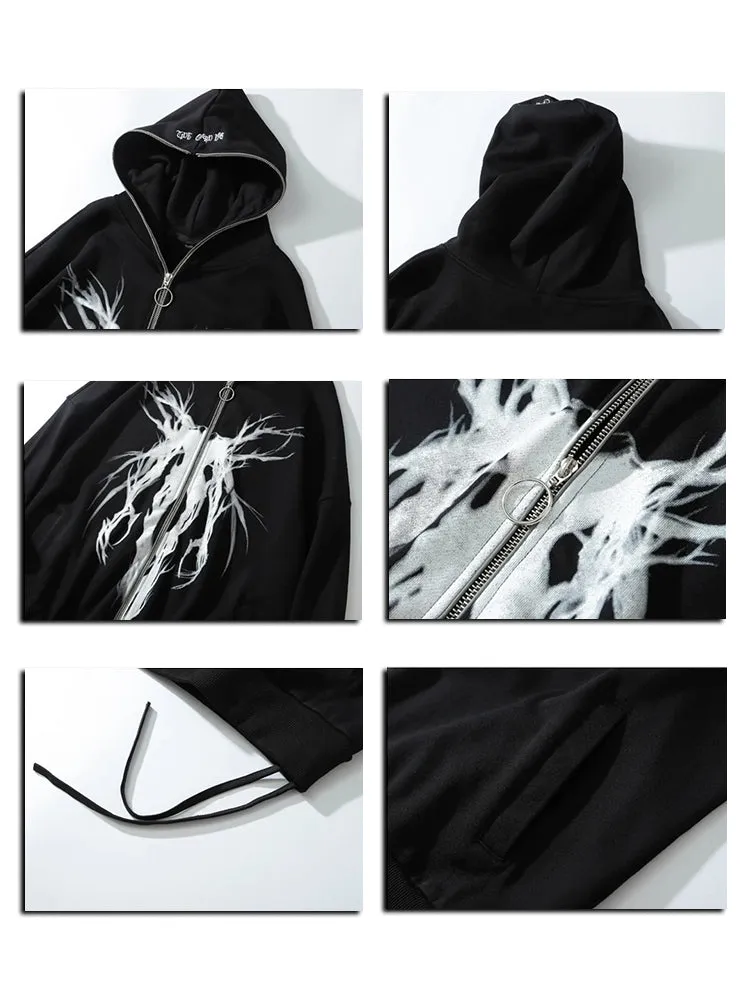 Full zip noir techwear