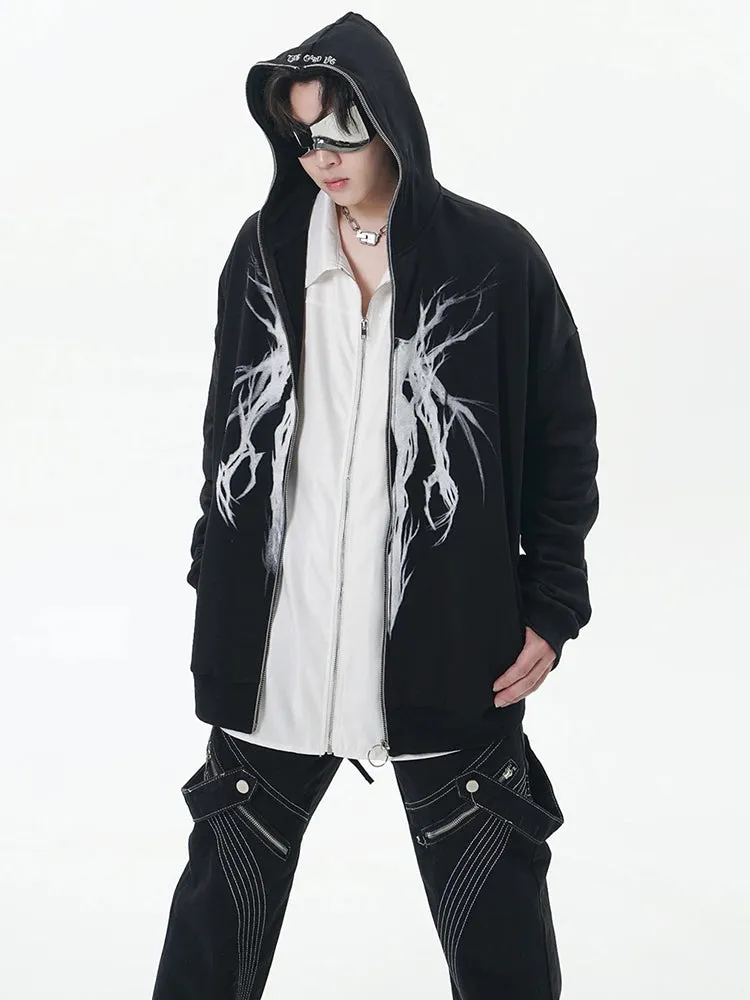 Full zip noir techwear