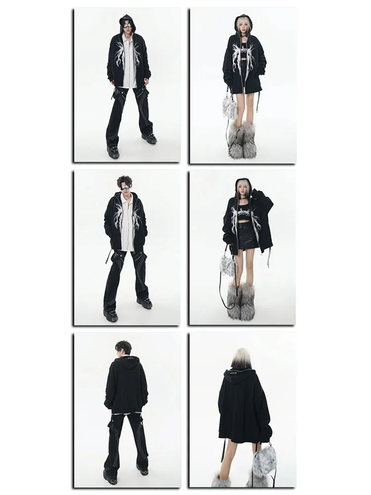 Full zip noir techwear