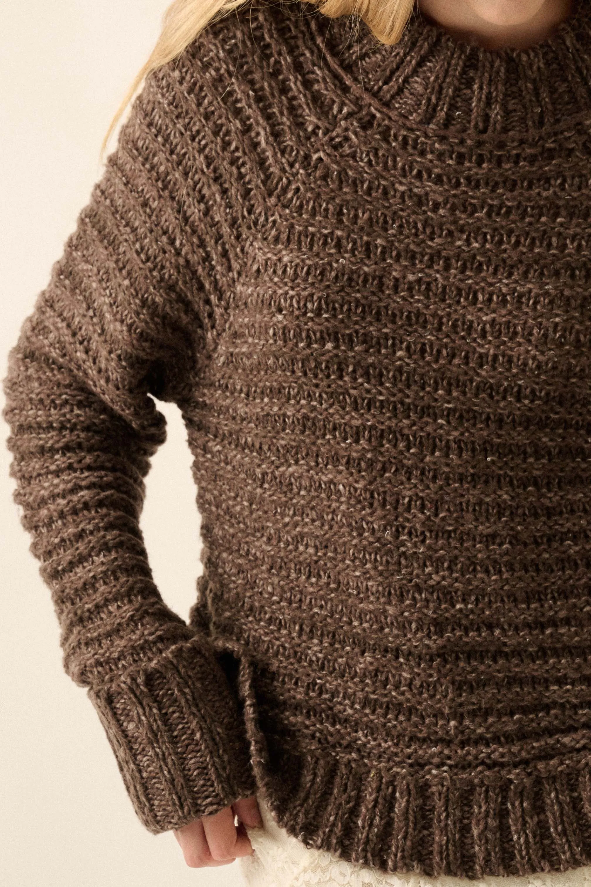 Get Comfy Chunky Horizontal Rib-Knit Sweater