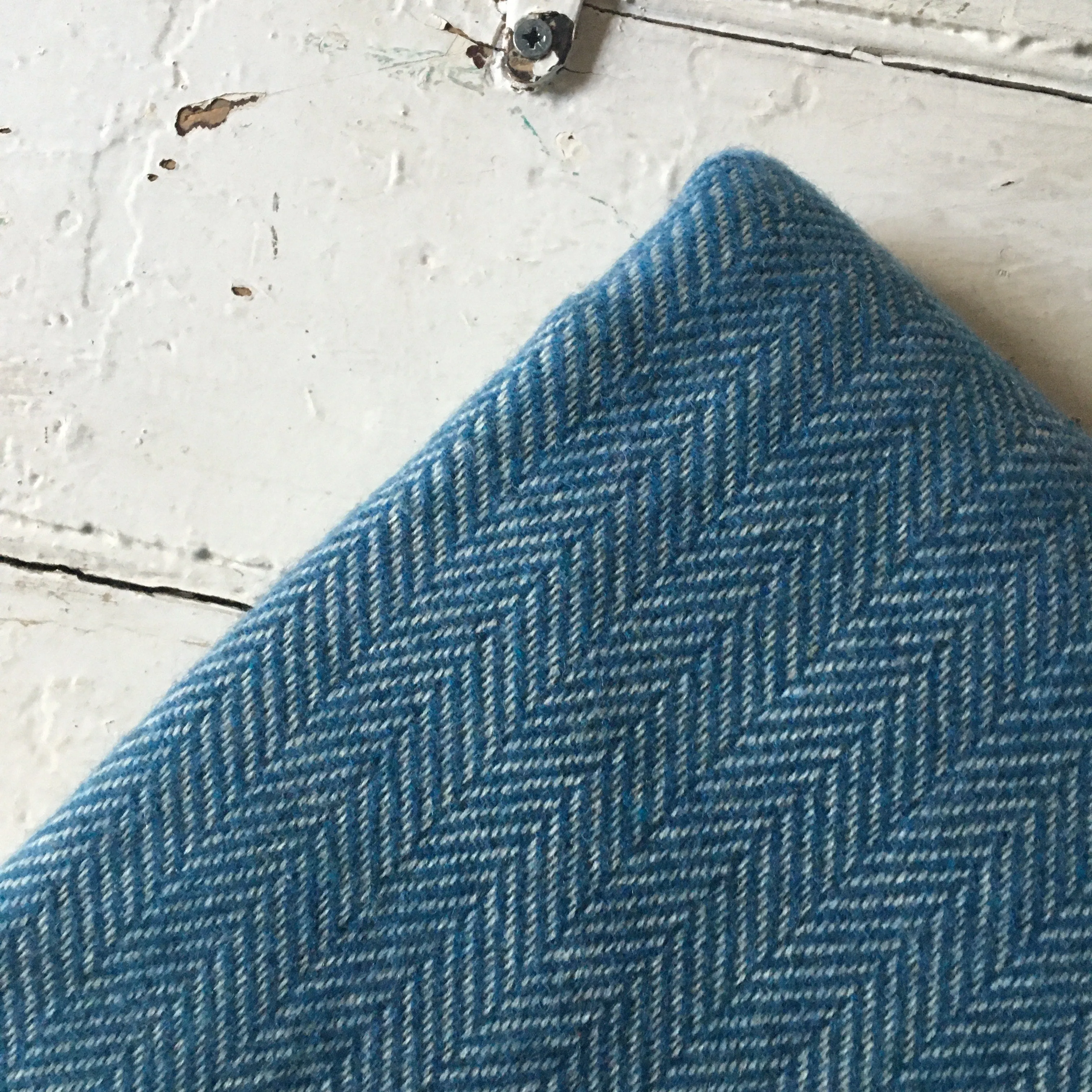 McNutt | Heritage Pure Wool Blanket | Blue Sky Herringbone