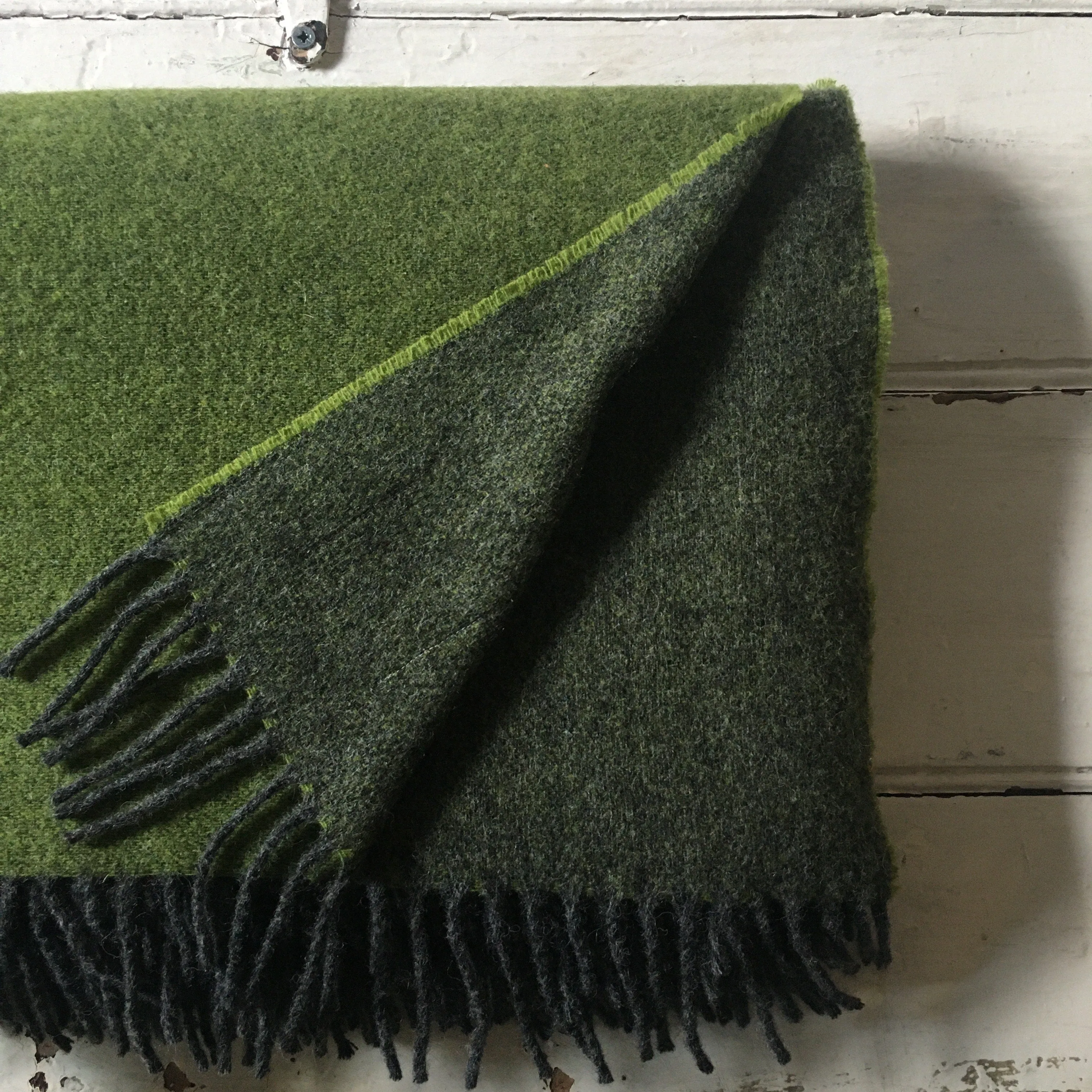 McNutt | Luxury Collection Pure Wool Blanket | Meadow Green Reversible