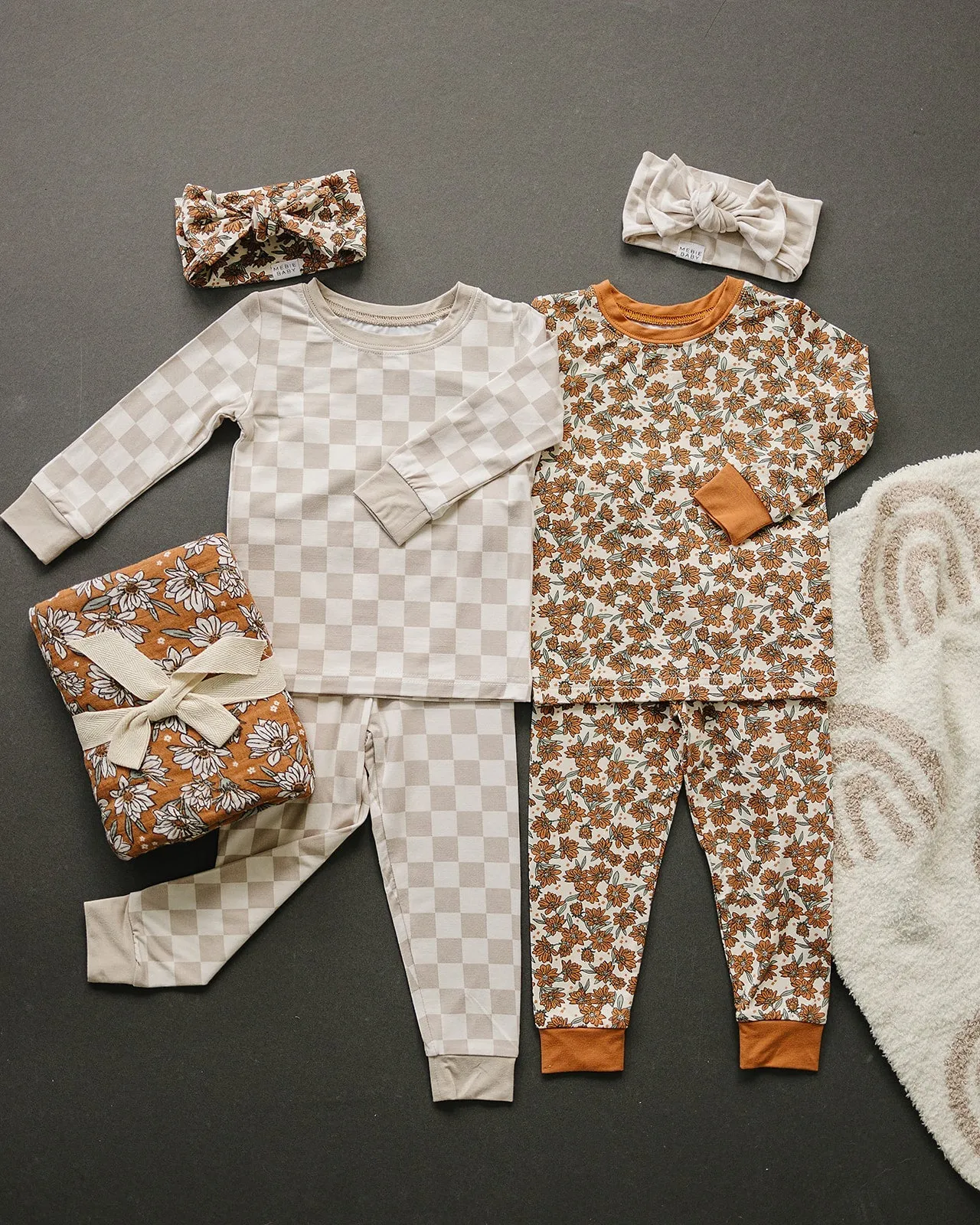 Mebie Baby Bamboo Cozy Set - Cream Magnolia