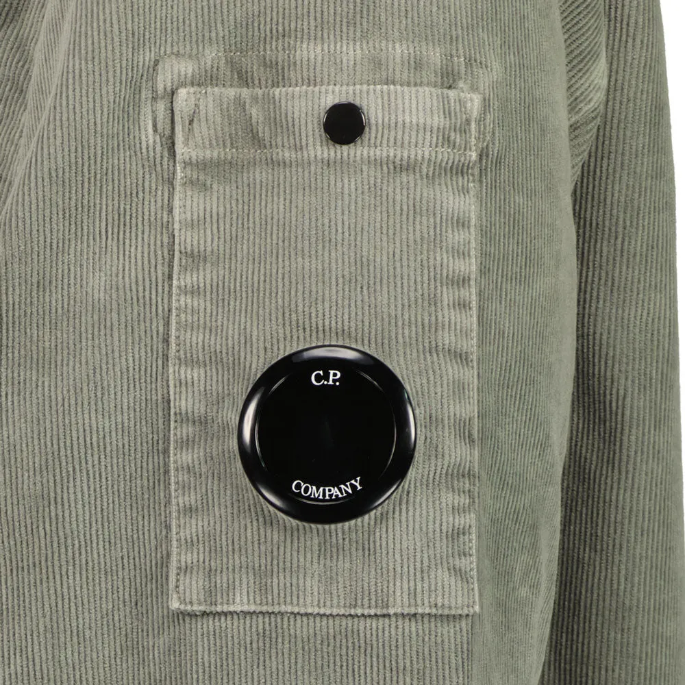 Stretch Corduroy Hooded Lens Overshirt