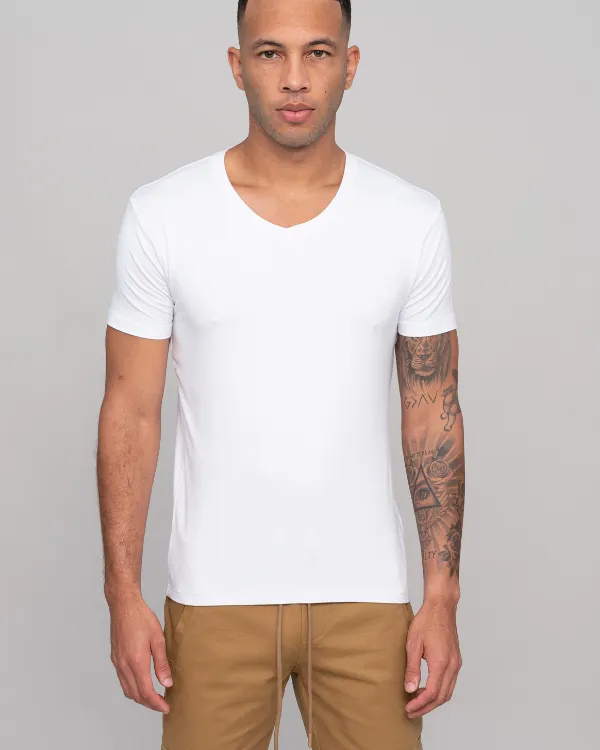The ESNTL White V-Neck Tee