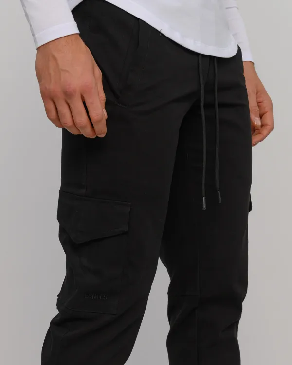 The ESNTLS Black (Coal) Cargo Pants